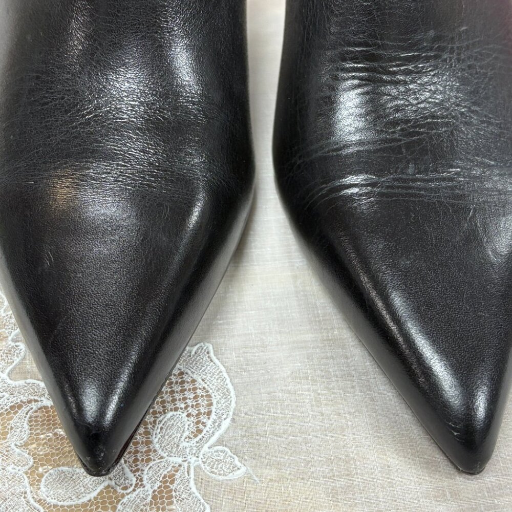 NEW-ZARA-Women black leather heel Boots.Cambodia. - Picture 3 of 12